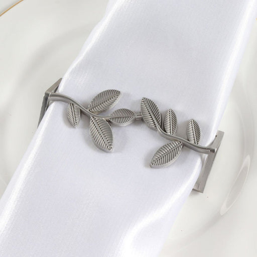 Brilliant - NAPKIN RING FLAT - VINTAGE SILVER S/4 Home & Kitchen