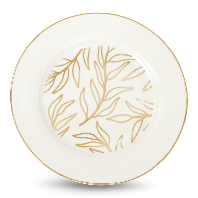 Brilliant - OLIVE LEAVES GOLD B&B PLATE SET/6 Home & Kitchen