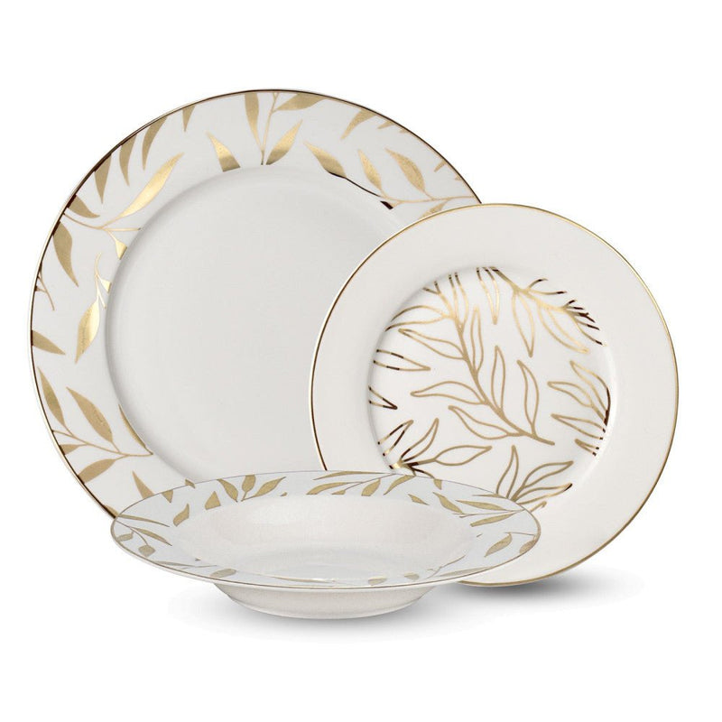 Brilliant - OLIVE LEAVES GOLD DINNERSET 18 PC Home & Kitchen