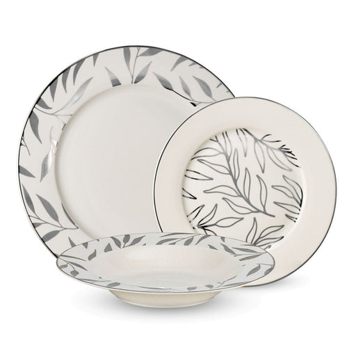 Brilliant - OLIVE LEAVES PLATINE DINNERSET 18 PC Home & Kitchen