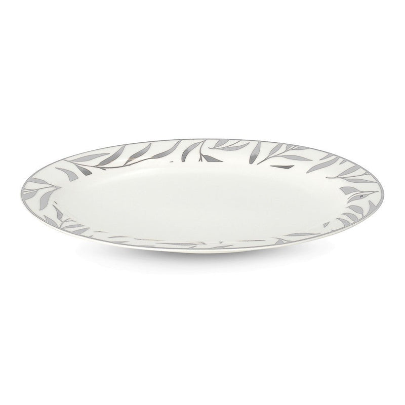 Brilliant - OLIVE LEAVES PLATINE OVAL PLATTER 14" Home & Kitchen