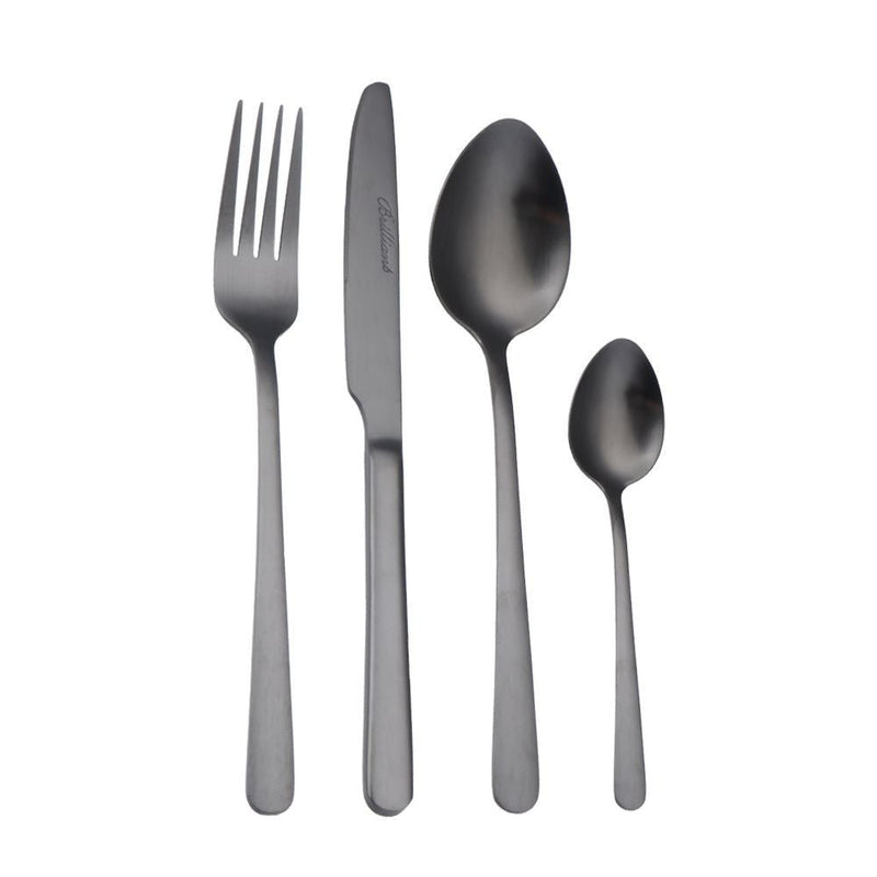 Brilliant - OSLO 16PC FLATWARE BLACK Home & Kitchen