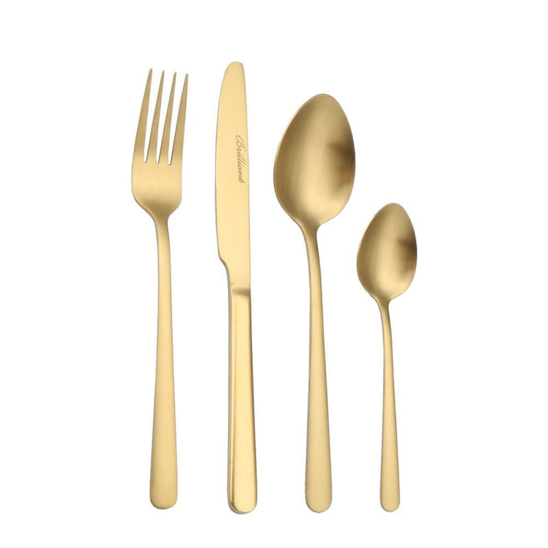 Brilliant - OSLO 16PC FLATWARE GOLD Home & Kitchen