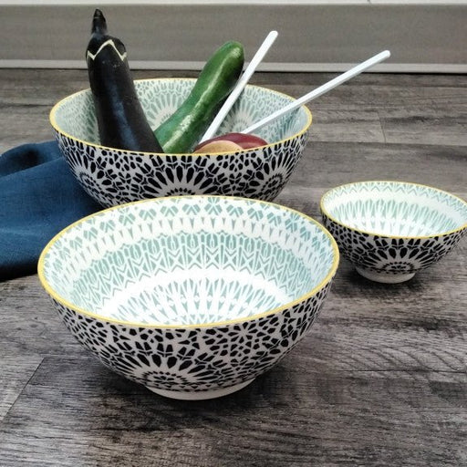 Brilliant - PAISLEY BLEU 3PC BOWL SET Home & Kitchen