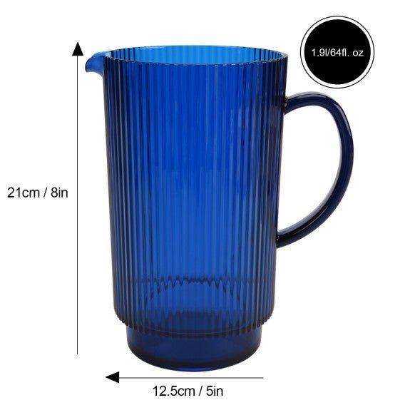 Brilliant - PATIO AQUA RIBBED JUG 1.9L Home & Kitchen