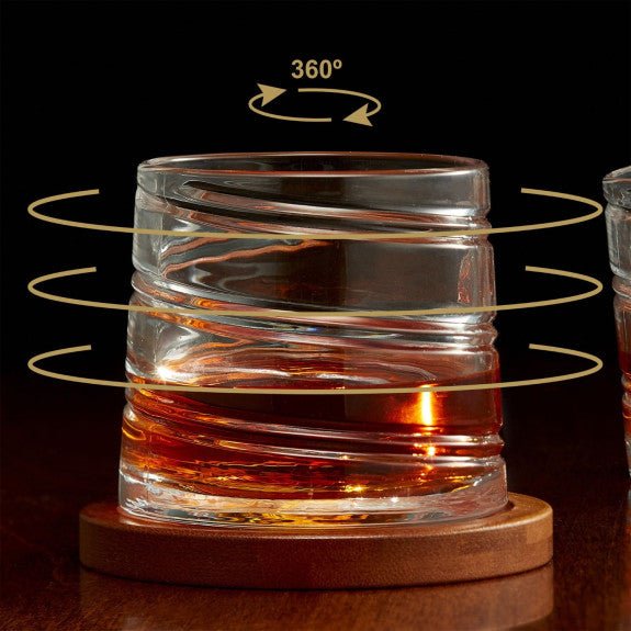 Brilliant - PIROUETTE SPIRALE OLD FASHIONED GLASS S/2 Home & Kitchen