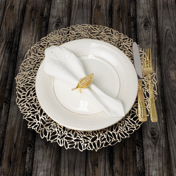Brilliant - PLACEMAT RD.FLORET GOLD 38CM EA Home & Kitchen
