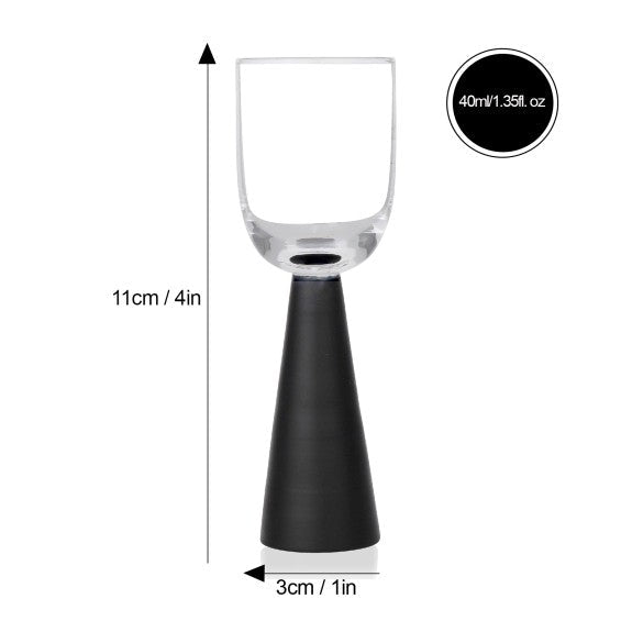 Brilliant - PYRAMIDE SHOT/LIQUEUR BLACK SET/4 Home & Kitchen