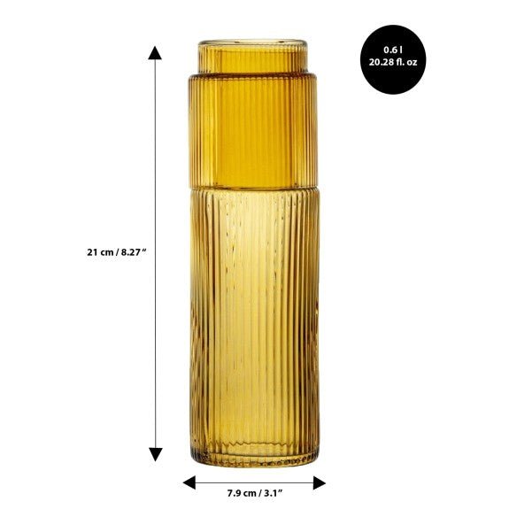 Brilliant - RIBBED AMBER CARAFE W.LID 600ML Home & Kitchen