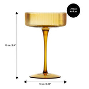 Brilliant - RIBBED AMBER COCKTAIL 290 ML SET/4 Home & Kitchen