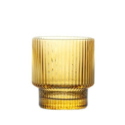 Brilliant - RIBBED AMBER OLD FASHIONED 340ML SET/4 Home & Kitchen