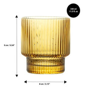 Brilliant - RIBBED AMBER OLD FASHIONED 340ML SET/4 Home & Kitchen