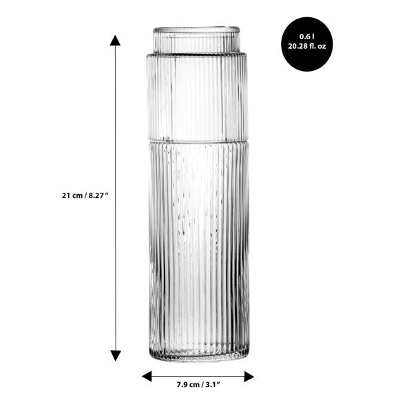 Brilliant - RIBBED CLEAR 2PC CARAFE Home & Kitchen