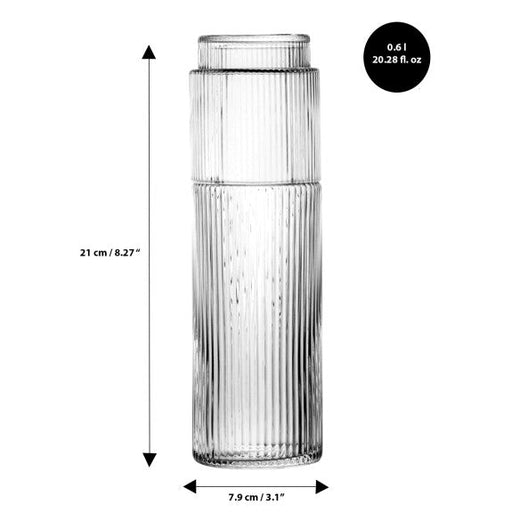 Brilliant - RIBBED CLEAR 2PC CARAFE Home & Kitchen