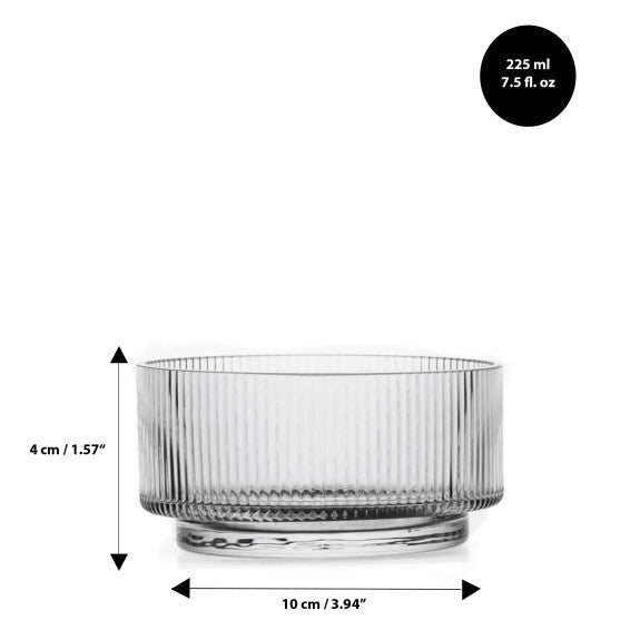 Brilliant - RIBBED CLEAR BOWL 10 CM SET/4 Home & Kitchen