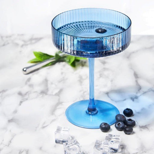 Brilliant - RIBBED CLEAR COCKTAIL AZUR 290ML SET/4 Home & Kitchen