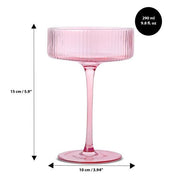 Brilliant - RIBBED CLEAR COCKTAIL ROSE 290ML SET/4 Home & Kitchen