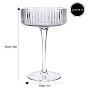 Brilliant - RIBBED CLEAR COUPE COCKTAIL 290ML SET/4 Home & Kitchen
