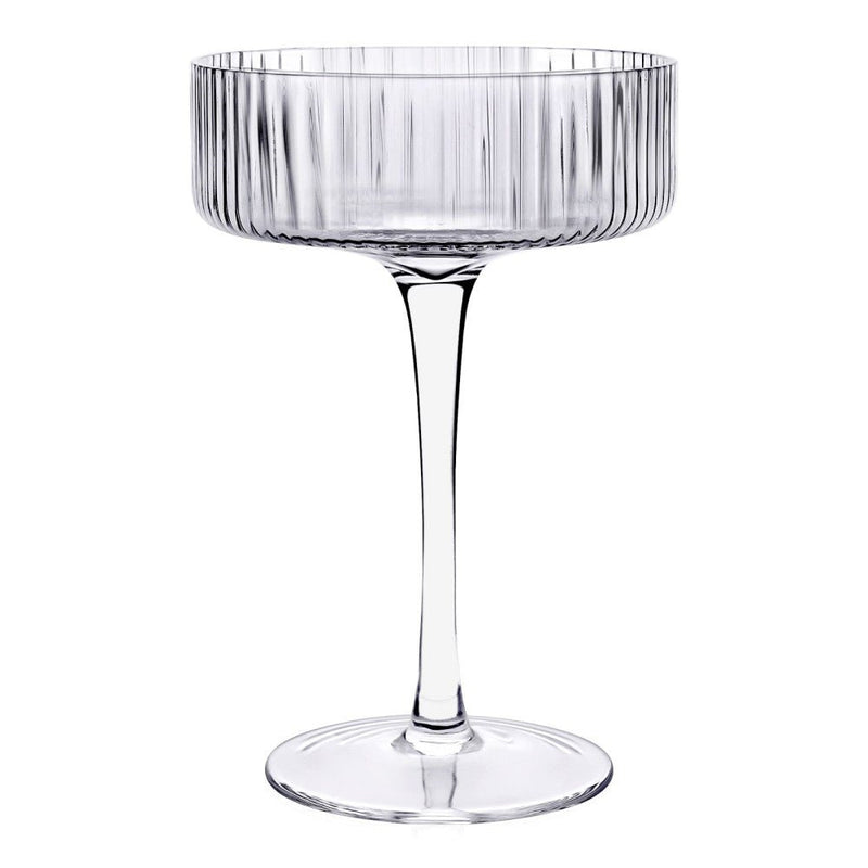 Brilliant - RIBBED CLEAR COUPE COCKTAIL 290ML SET/4 Home & Kitchen