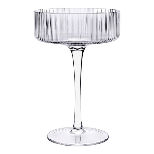 Brilliant - RIBBED CLEAR COUPE COCKTAIL 290ML SET/4 Home & Kitchen