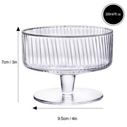 Brilliant - RIBBED CLEAR COUPE DESSERT 210ML SET/4 Home & Kitchen