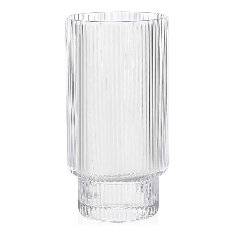 Brilliant - RIBBED CLEAR HIGHBALL 420ML SET/4 Home & Kitchen