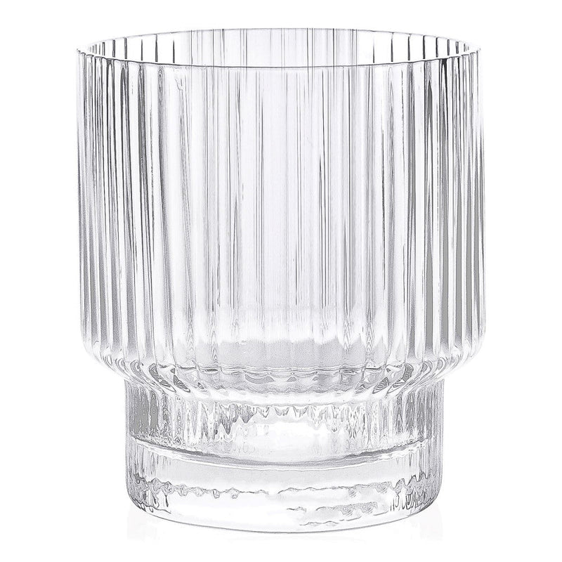 Brilliant - RIBBED CLEAR OLD FASH. 340 ML SET/4 Home & Kitchen