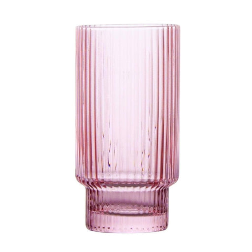 Brilliant - RIBBED PINK HIGHBALL 420 ML SET/4 Home & Kitchen