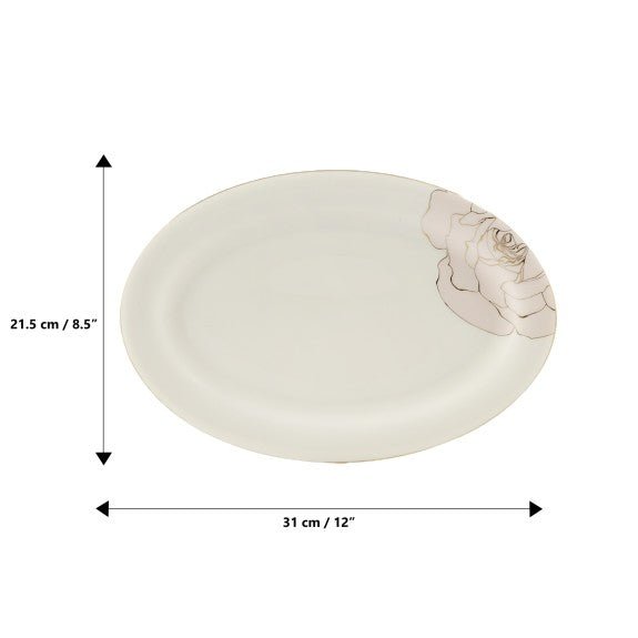 Brilliant - ROSE BLOSSOM OVALPLATTER14" Home & Kitchen