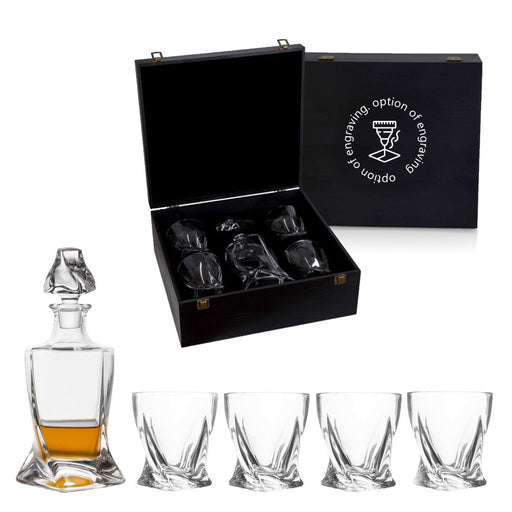 Brilliant - TWIST 5PC WHISKY SET IN LUX WOOD CASE Home & Kitchen