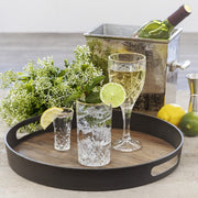Brilliant - WALNUT COFFEE ROUND TRAY 38CM Home & Kitchen