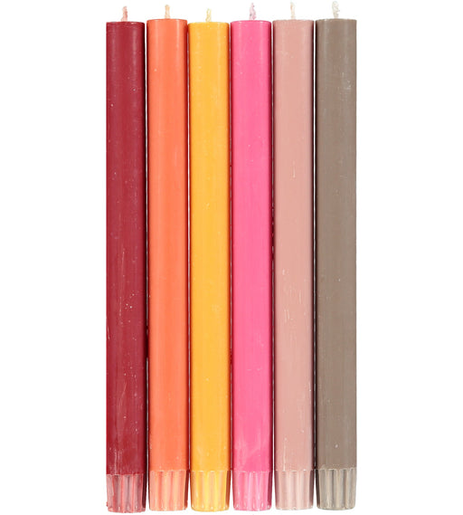 British Colour Standard - Solid Dinner Candle x6 Assorted Warm Home & Kitchen