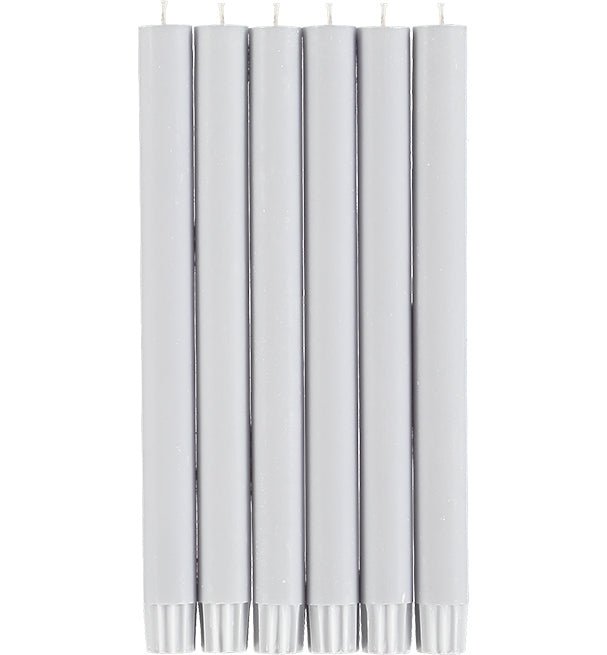 British Colour Standard - Solid Dinner Candle x6 Gull Grey Home & Kitchen