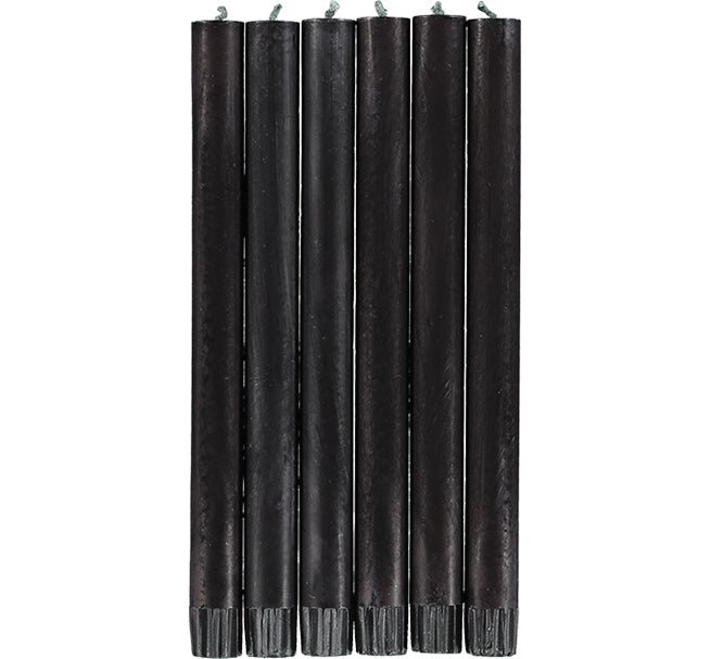 British Colour Standard - Solid Dinner Candle x6 Jet Black Home & Kitchen