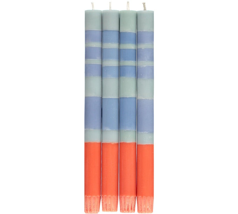 British Colour Standard - Striped Dinner Candle x4 Opaline - Pompadour - Rust Home & Kitchen