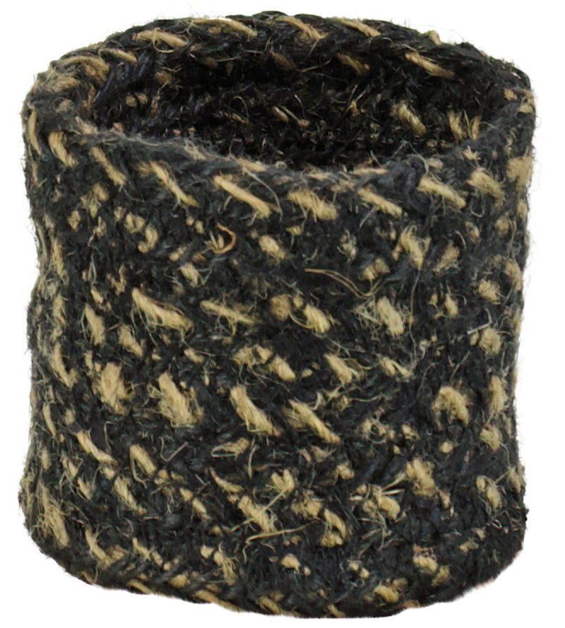 British Colour Standard - Woven Jute Napkin Rings x4 Jet Black Home & Kitchen