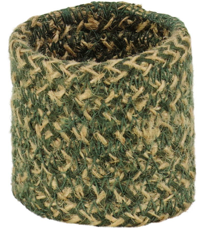 British Colour Standard - Woven Jute Napkin Rings x4 Olive Home & Kitchen