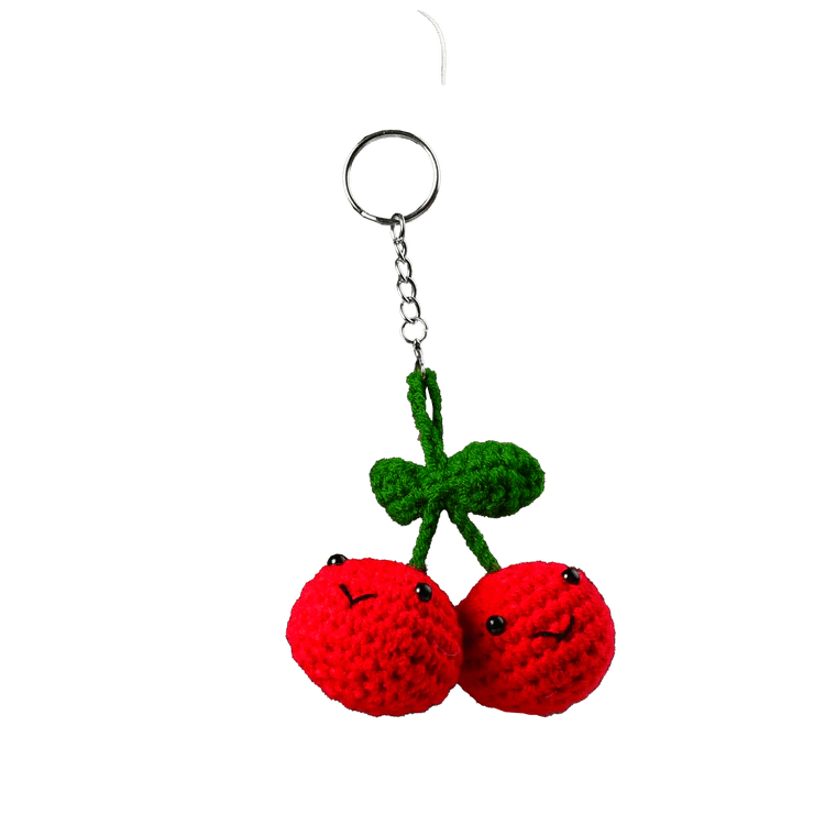 Broderie - CHERRIES KEYCHAIN DIY CROCHET KIT Arts & Entertainment