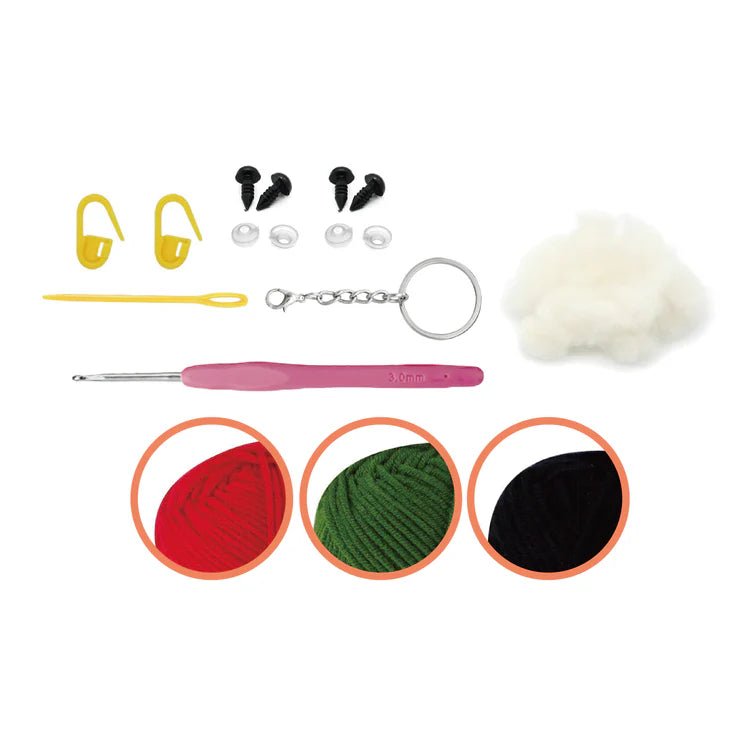 Broderie - CHERRIES KEYCHAIN DIY CROCHET KIT Arts & Entertainment
