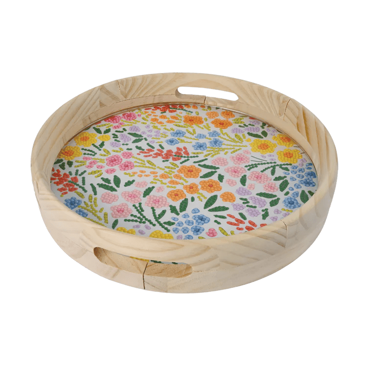 Broderie - DIAMOND ART DIY TRAY - FLOWERS Arts & Entertainment