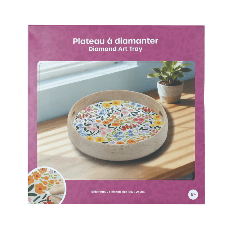 Broderie - DIAMOND ART DIY TRAY - FLOWERS Arts & Entertainment