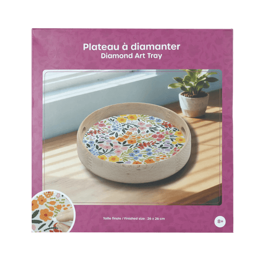 Broderie - DIAMOND ART DIY TRAY - FLOWERS Arts & Entertainment