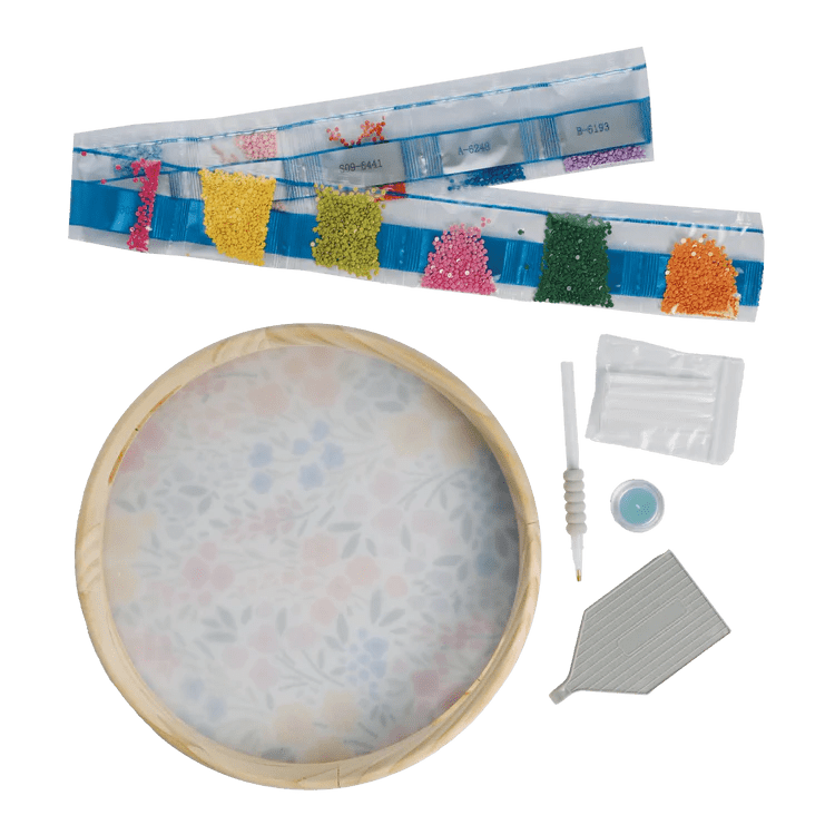 Broderie - DIAMOND ART DIY TRAY - FLOWERS Arts & Entertainment