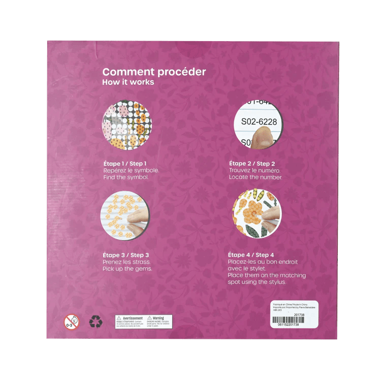 Broderie - DIAMOND ART DIY TRAY - FLOWERS Arts & Entertainment