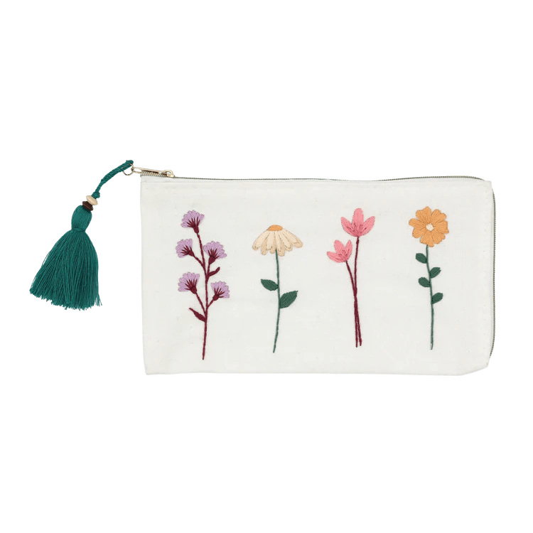 Broderie - FLOWER EMBROIDERY POUCH KIT Arts & Entertainment