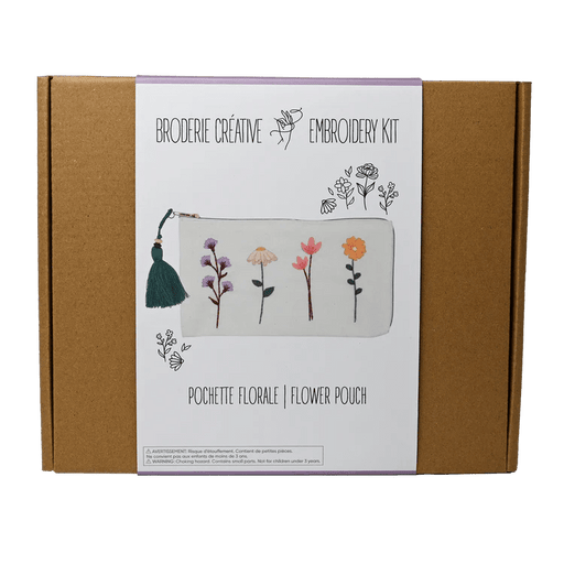 Broderie - FLOWER EMBROIDERY POUCH KIT Arts & Entertainment