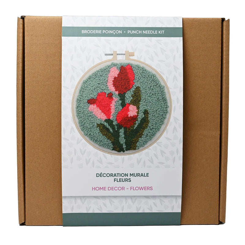 Broderie - FLOWER HOME DECOR PUNCH NEEDLE KIT Arts & Crafts