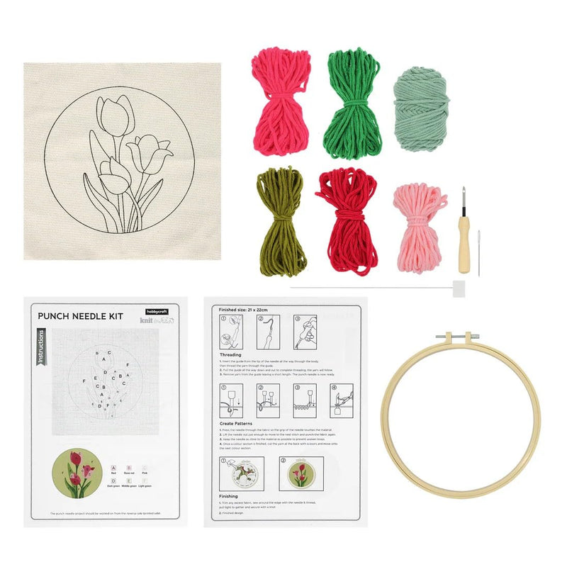 Broderie - FLOWER HOME DECOR PUNCH NEEDLE KIT Arts & Crafts