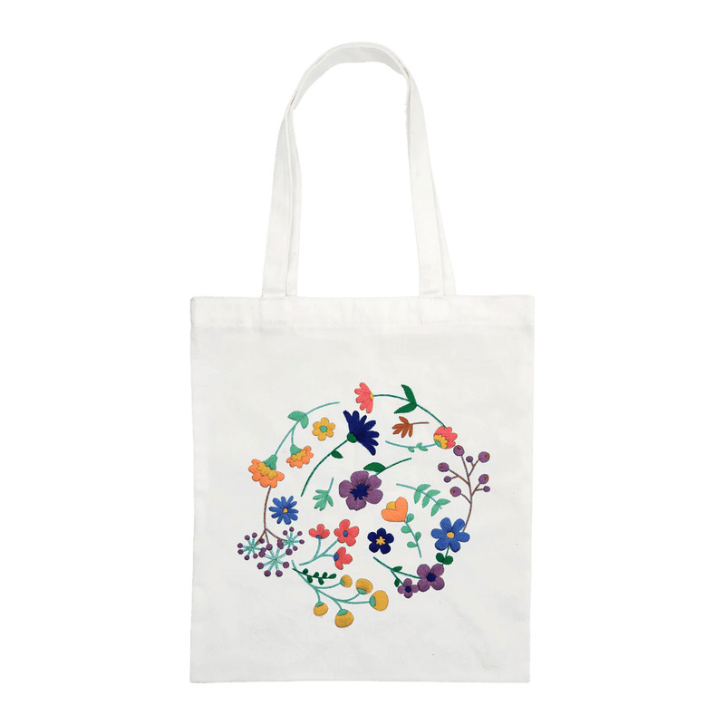 Broderie - FLOWER TOTE BAG EMBROIDERY KIT Arts & Crafts