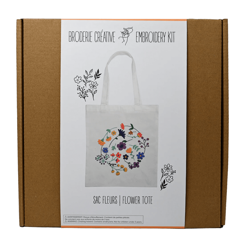 Broderie - FLOWER TOTE BAG EMBROIDERY KIT Arts & Crafts